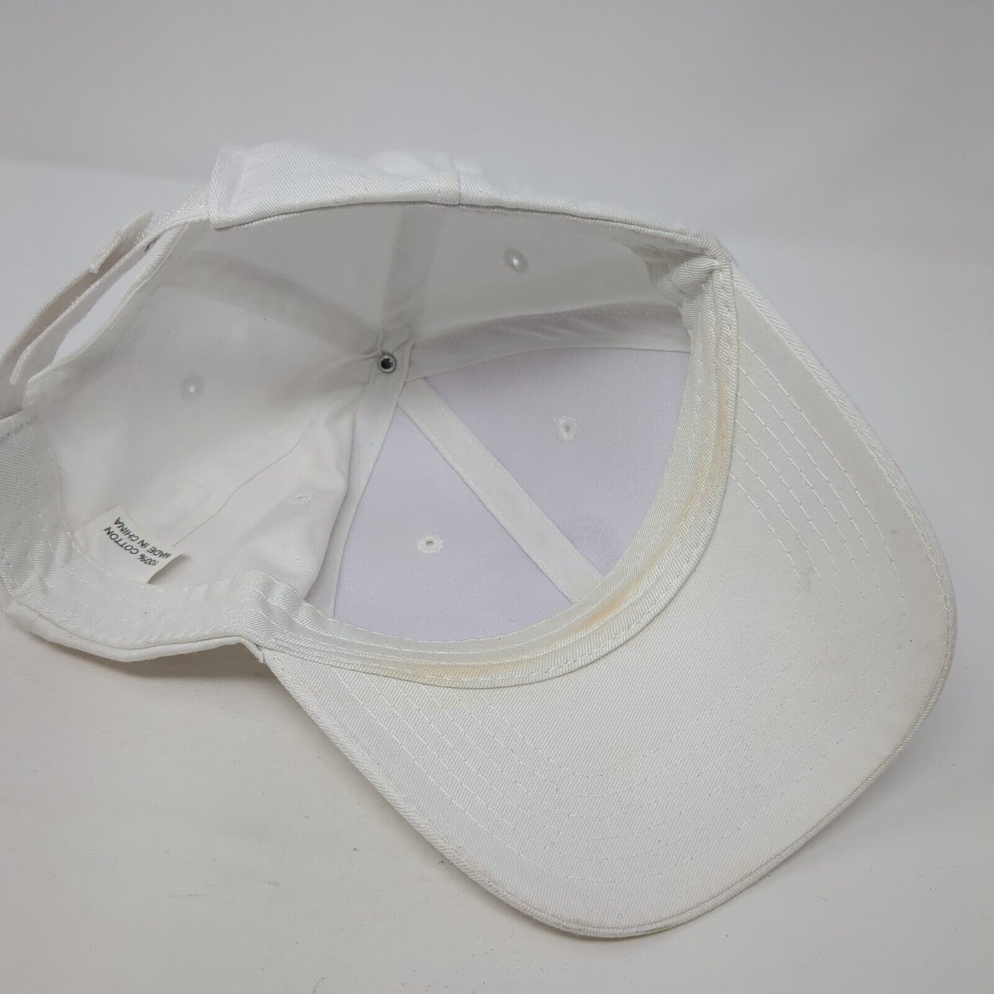 Unbranded Strapback Hat White One Size Adjustable Embellished Rhinestone