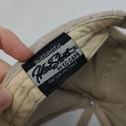 M Logo Slideback Hat Tan OSFM Adjustable Embroidered 6 Panel KC Caps