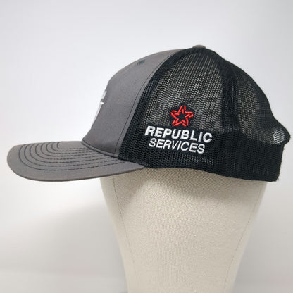 Richardson Trucker Hat Gray Black One Size Republic Services Mount Pleasant TX