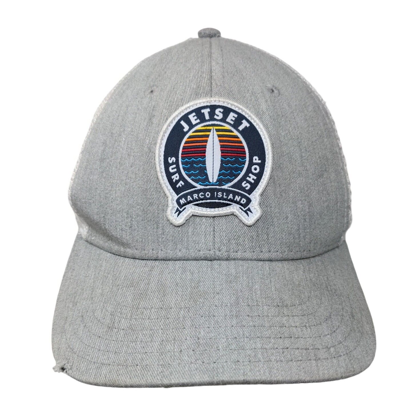 Jetset Surf Shop Marco Island Snapback Trucker Hat Gray One Size Mesh Back