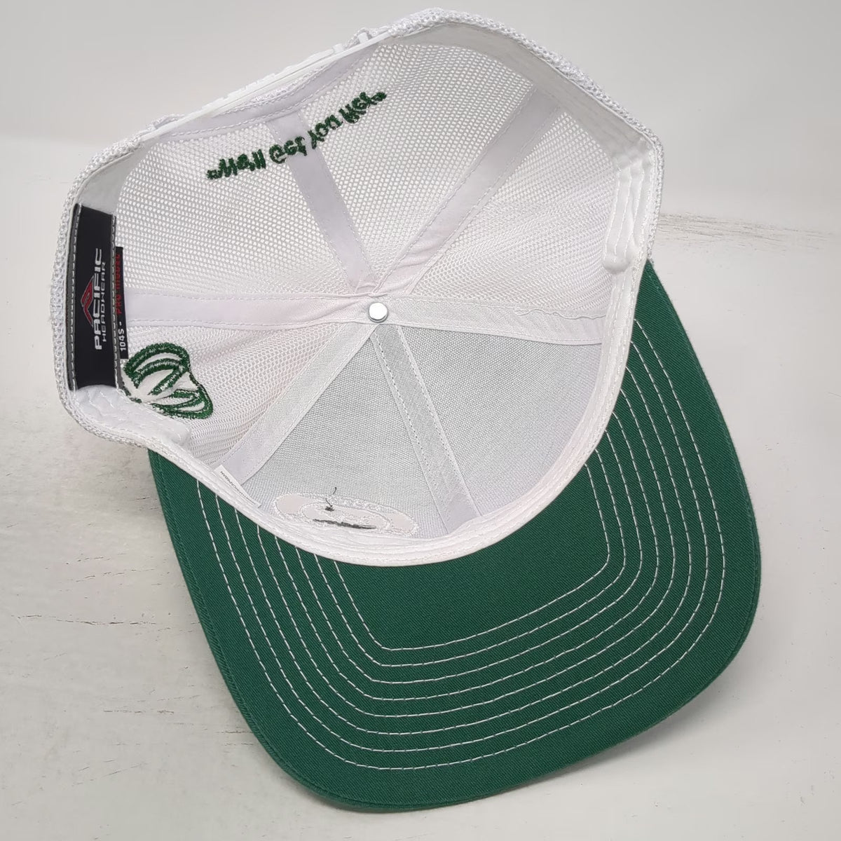 Pacific Headwear Trucker Hat Green One Size Butte Irrigation Buffalo Bison Golf