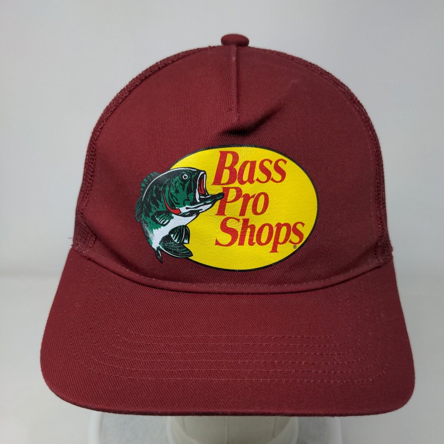 Bass Pro Shops Snapback Mesh Back Trucker Hat Red OSFM Gone Fishing