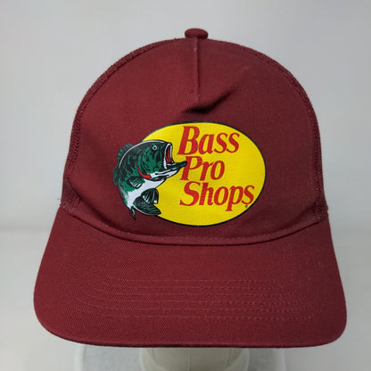 Bass Pro Shops Snapback Mesh Back Trucker Hat Red OSFM Gone Fishing