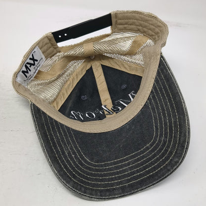 MAX Trucker Hat Gray One Size Melton Truck Lines American Flag Mesh Snapback Hat