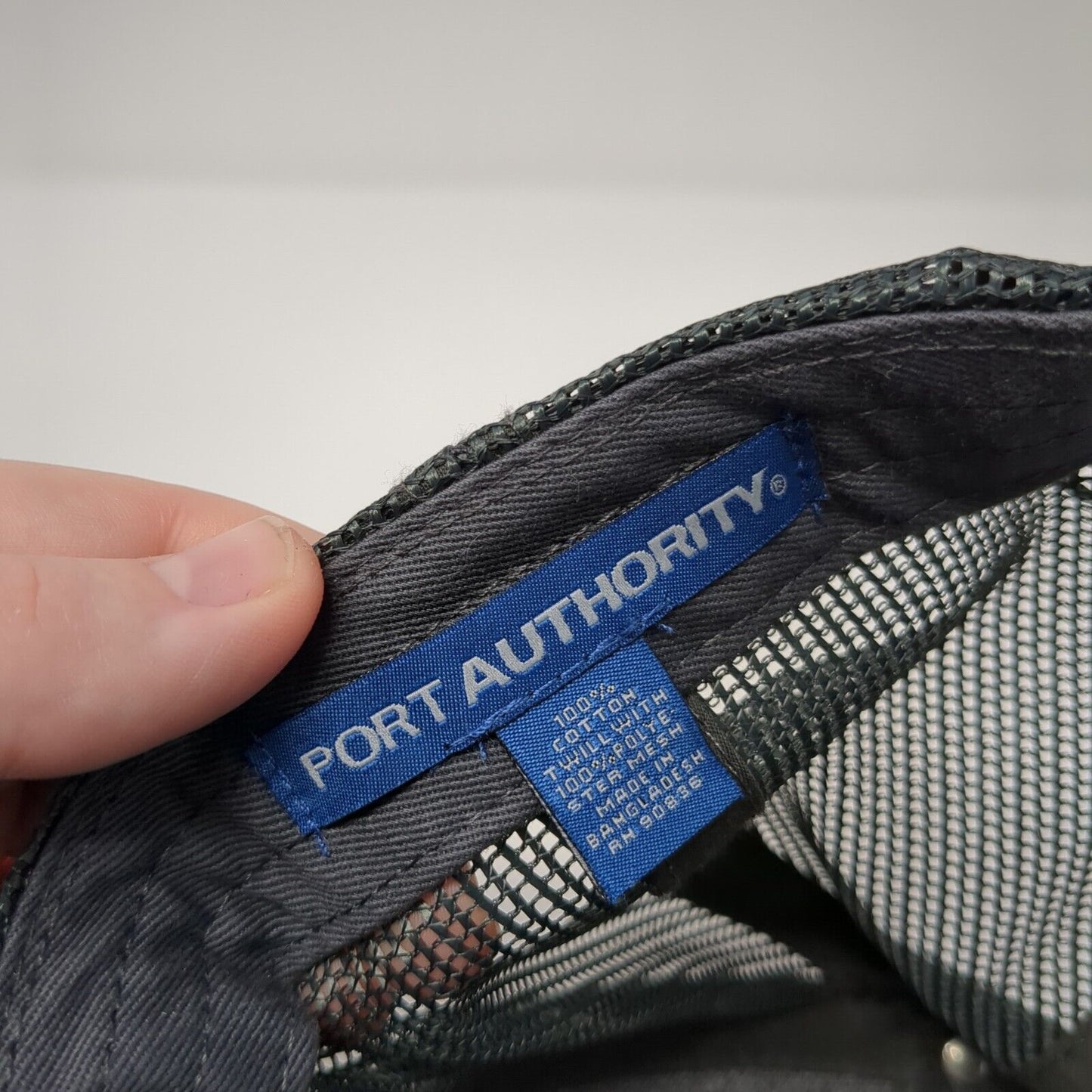 Port Authority Snapback Mesh Back Trucker Hat Gray One Size Logo Outdoor