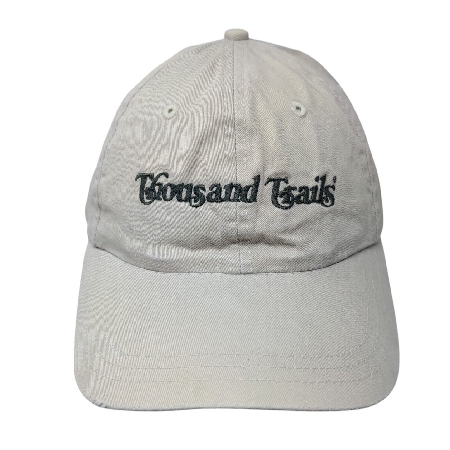 Thousand Trails Slideback Hat Tan OSFA Embroidered Leather Strap