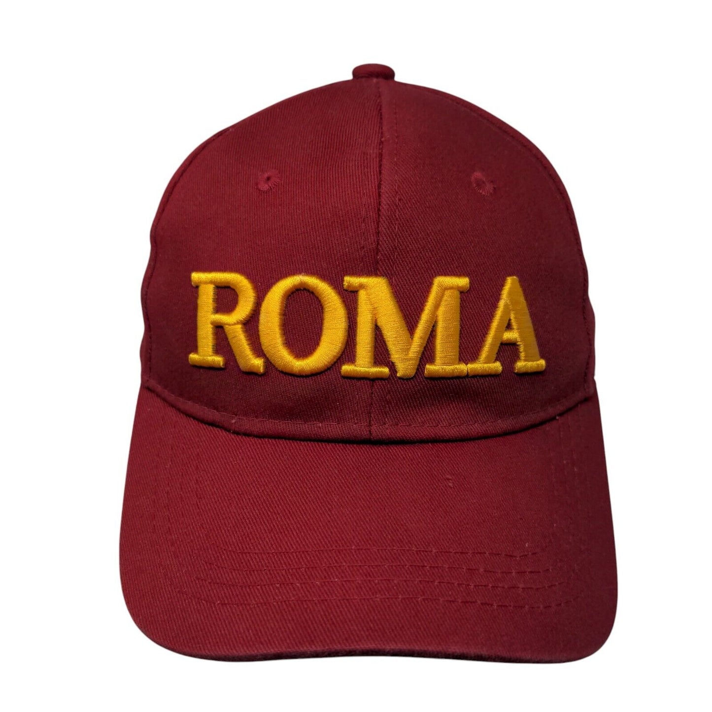 Roma 753 A.C Strapback Hat Red One Size Embroidered 6 Panel Italia