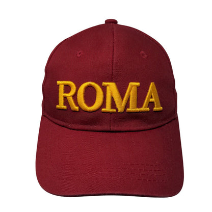 Roma 753 A.C Strapback Hat Red One Size Embroidered 6 Panel Italia