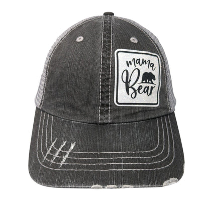 Mama Bear Strapback Trucker Hat Gray One Size Mesh Back Adjustable HG