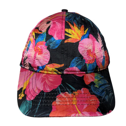 Unbranded Slideback Hat Multicolor OSFM Hawaiian Hibiscus Tropical Print Blank
