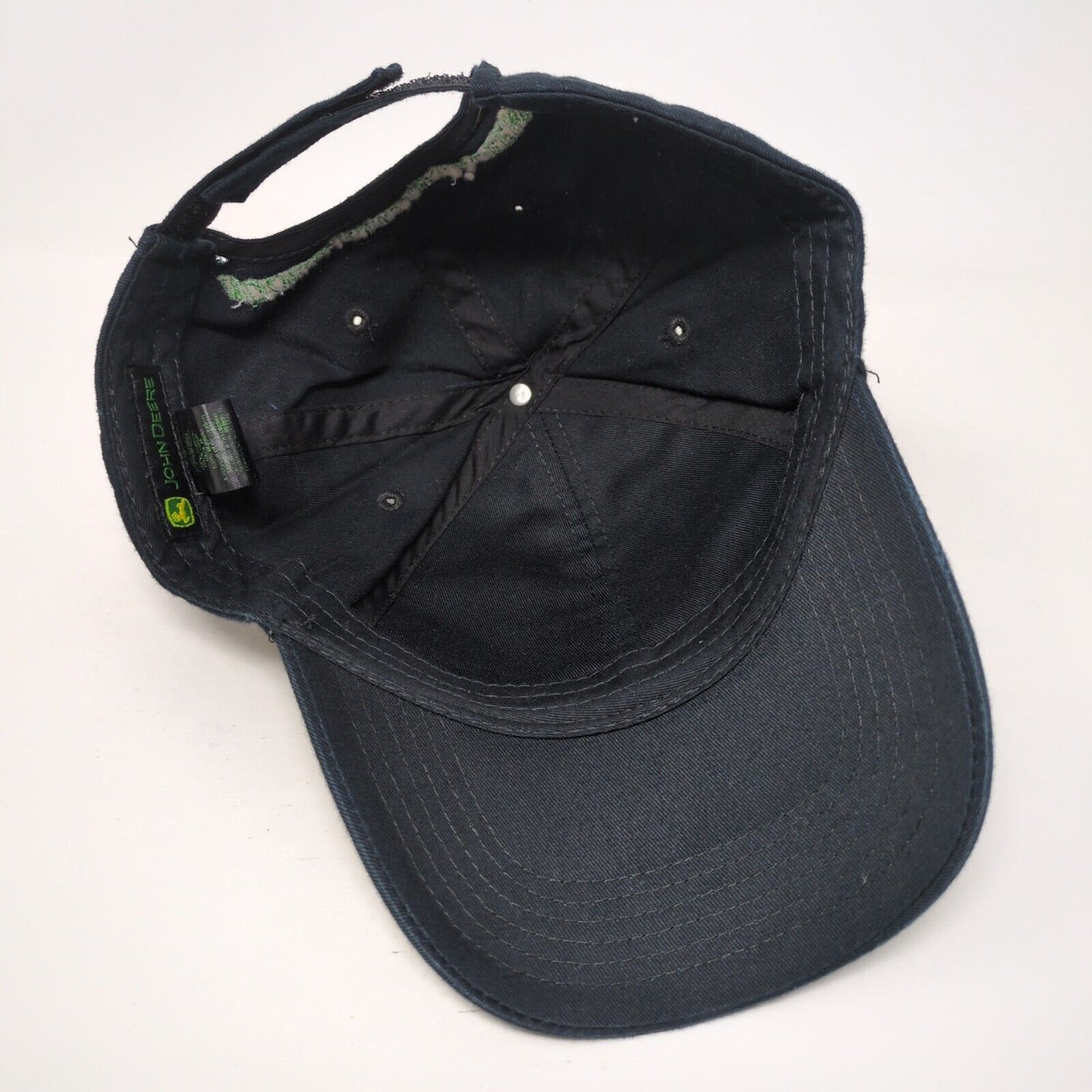 John Deere Strapback Hat Black One Size Solid Nothing Runs Like A Deer