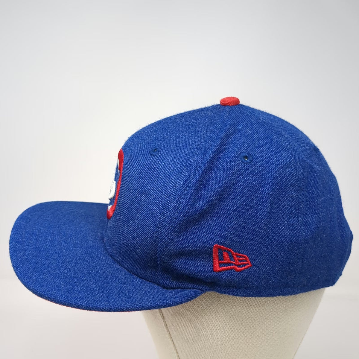New Era Chicago Cubs MLB Snapback Hat Blue Red One Size Cooperstown Wool Blend