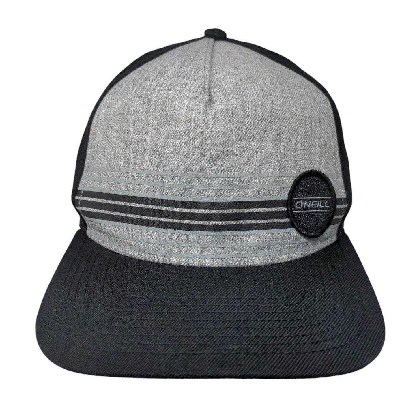 O'Neill Patch Snapback Hat Black One Size Adjustable Colorblock Striped