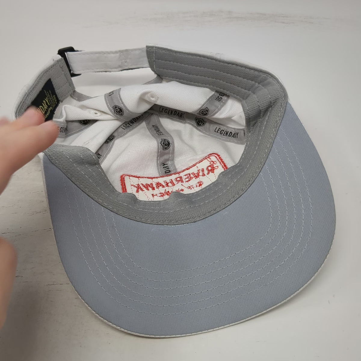 Legendary Baseball Cap White One Size Riverhawk Cup Match RH Redhawk Strapback