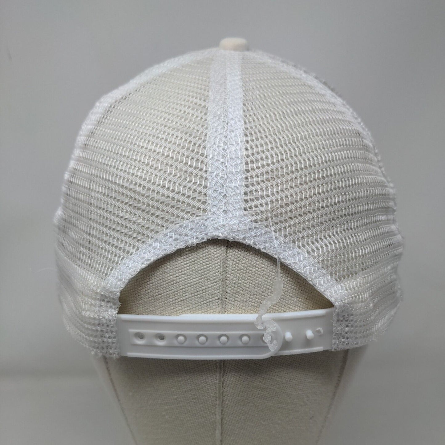 Mustache Snapback Mesh Back Trucker Hat Cream OSFA Adjustable