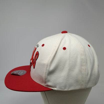 Mitchell & Ness Chicago Bulls NBA Snapback Hat White Red One Size Green Bottom