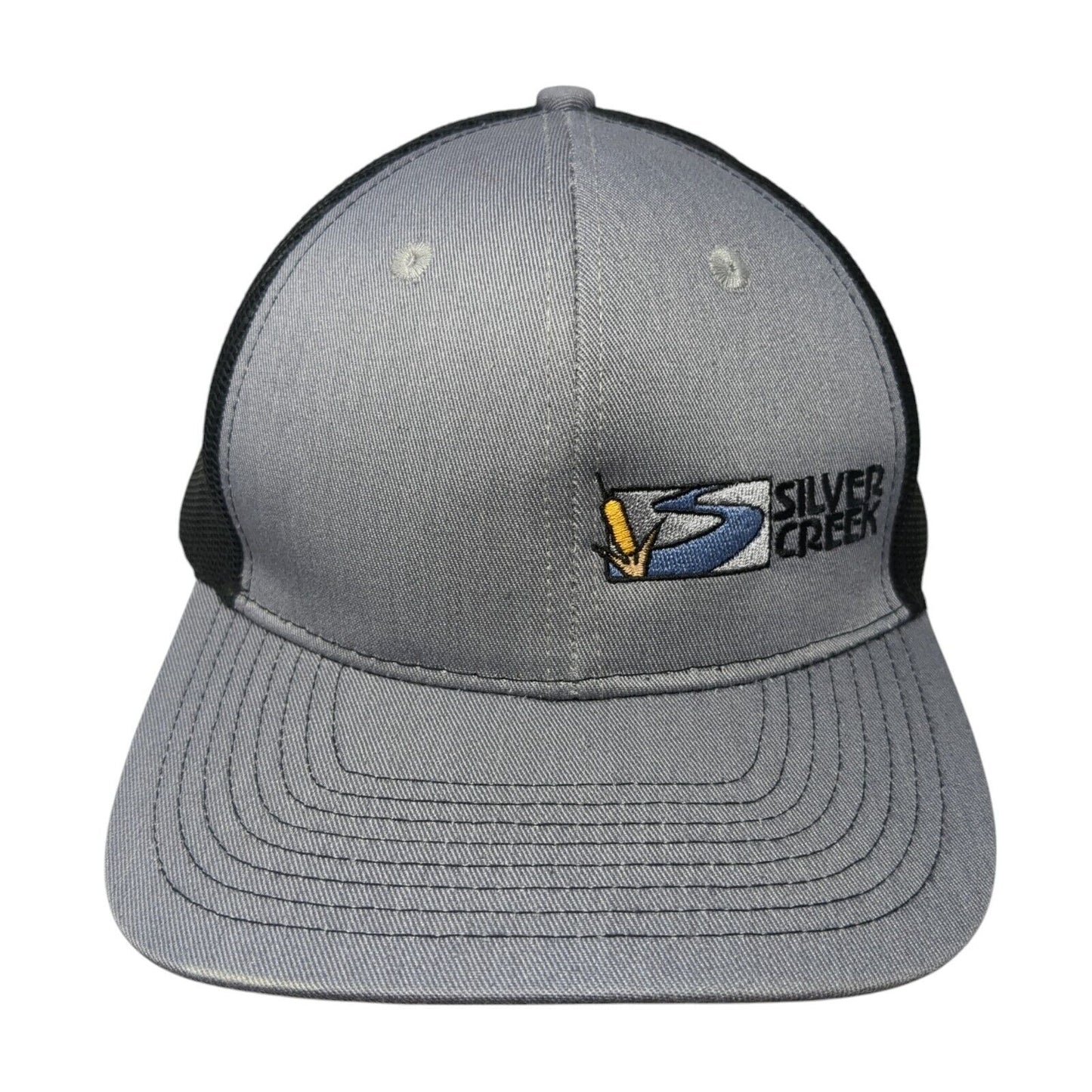 Silver Creek Snapback Mesh Back Trucker Hat Gray One Size Embroidered