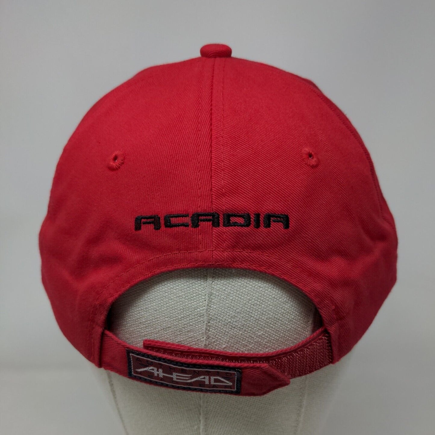GMC Acadia Strapback Hat Red Classic Cut Adjustable Solid 6 Panel Ahead