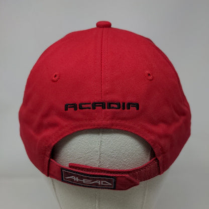 GMC Acadia Strapback Hat Red Classic Cut Adjustable Solid 6 Panel Ahead