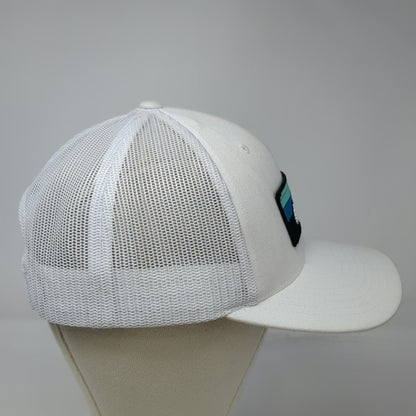 Yupoong Trucker Hat White One Size Rubrik Mountain Landscape Patch Snapback Mesh