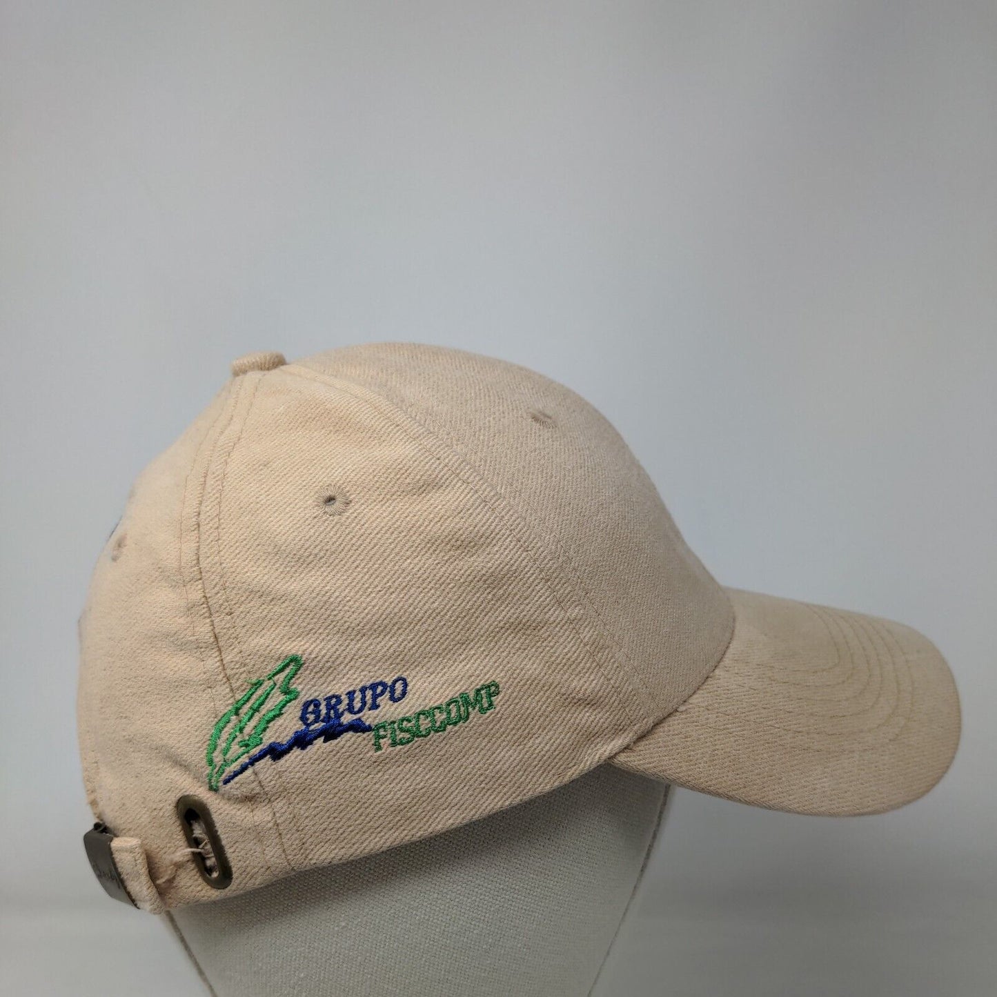 PGA Tour Slideback Hat Tan One Size Embroidered Adjustable 6 Panel