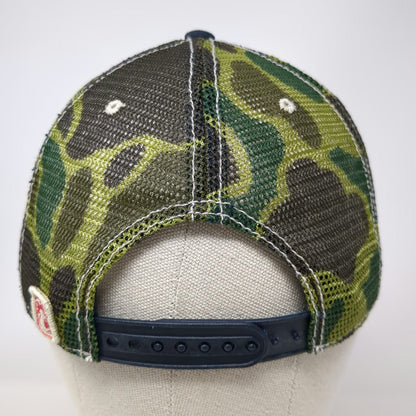 Big Authentic Rough Wear Trucker Hat Blue One Size Buck's Stop N Shop Camo Mesh