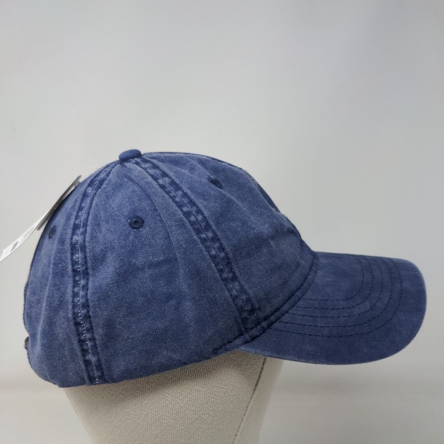 Time And Tru Sildeback Hat Blue OSFM Adjustable Vented Hole 6 Panel Blank