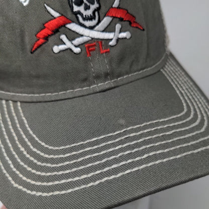 Sea Hag Marina FL Skull Trucker Hat Gray OSFA Adjustable Mesh Back 6 Panel