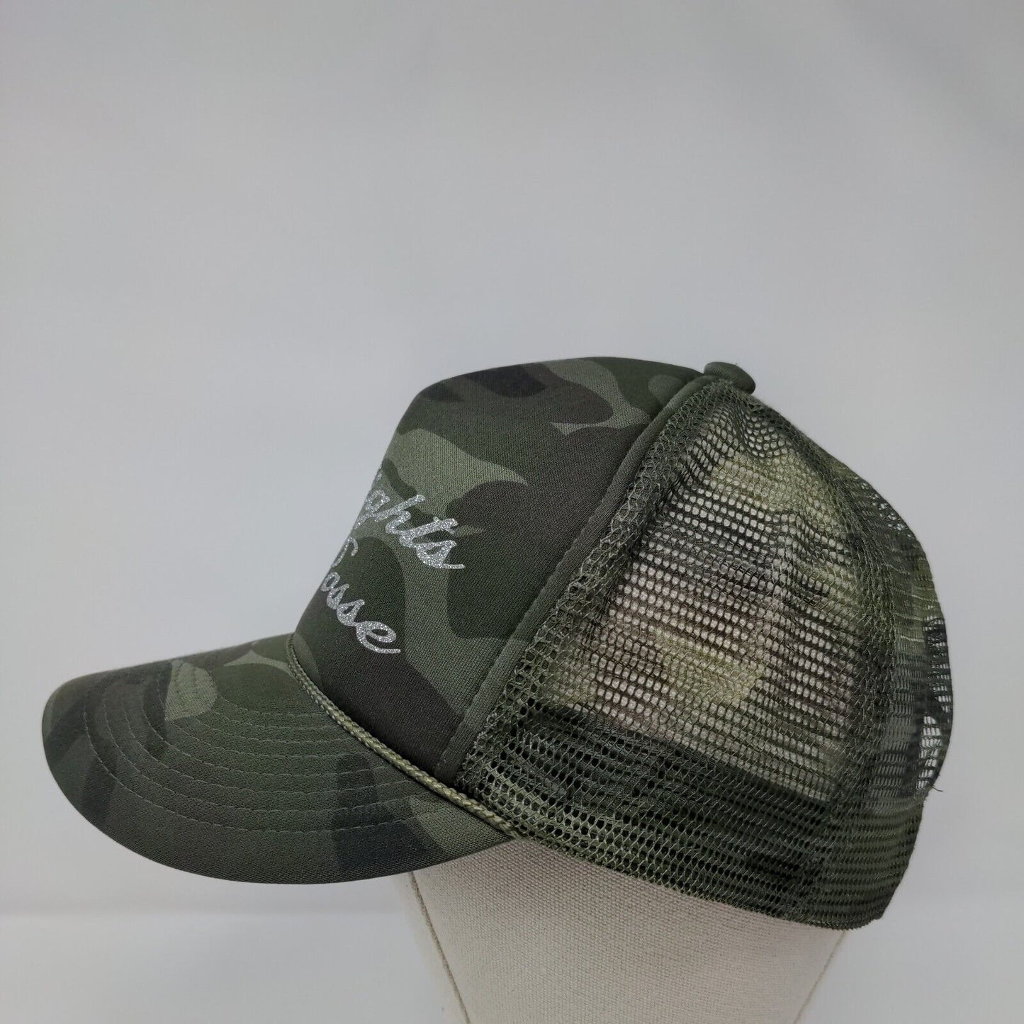 D'lights Posse Snapback Rope Trucker Hat Camo OSFA Mesh Back Cobra