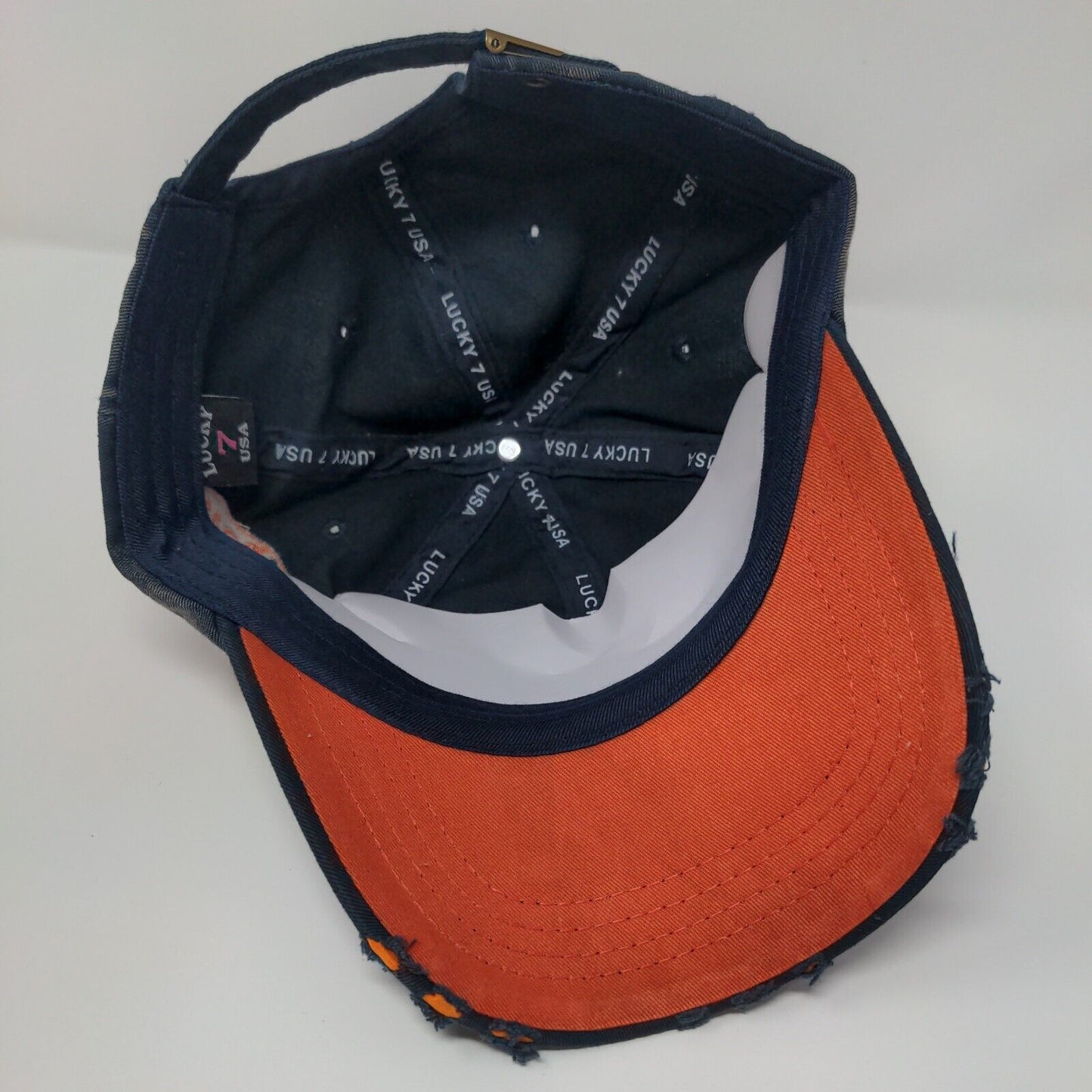 Honduras Roatan Slideback Hat Blue OS Adjustable Distressed W/Tags Lucky 7 USA