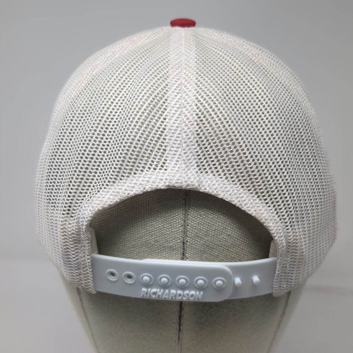 Richardson Trucker Hat Black Red One Size Builders FirstSource Mesh Snapback