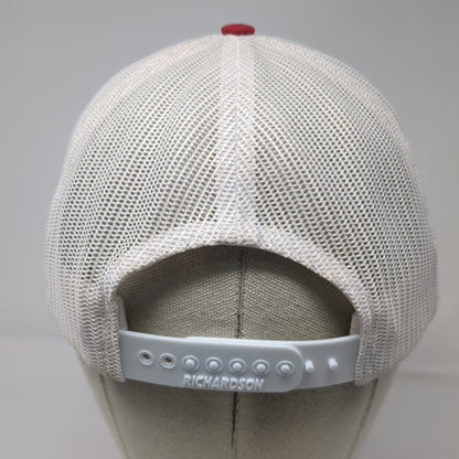 Richardson Trucker Hat Black Red One Size Builders FirstSource Mesh Snapback