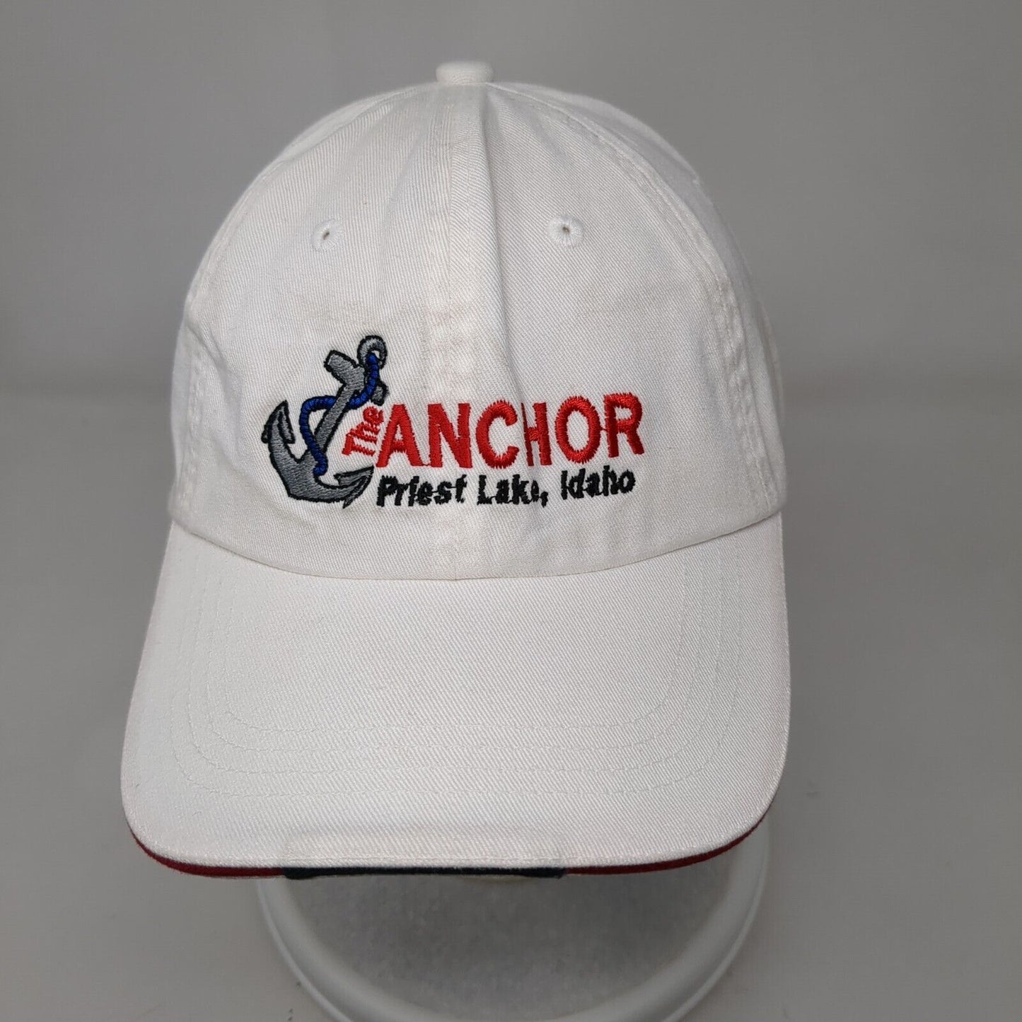The Anchor Strapback Hat White One Size Embroidered Port Authority