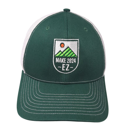 Make 2024 EZ Snapback Trucker Hat Green One Size Adjustable Mesh Back Richardson