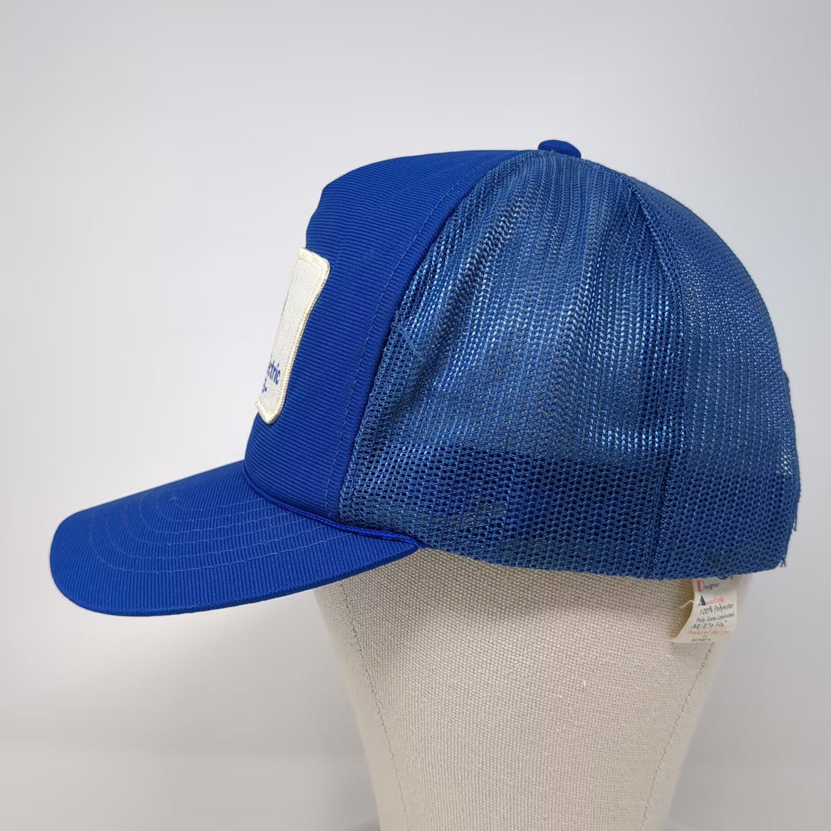 AJM Western Electric AMPS Bell System Blue White Trucker Hat Snapback L Vintage