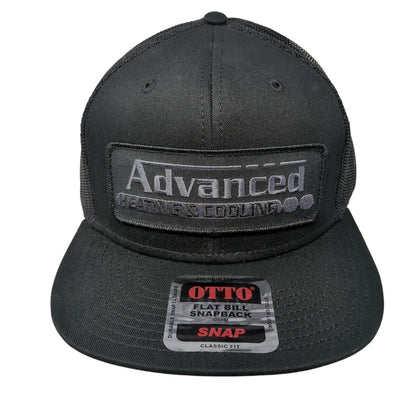Advanced Heating & Cooling Snapback Trucker Hat Black One Size Flat Bill