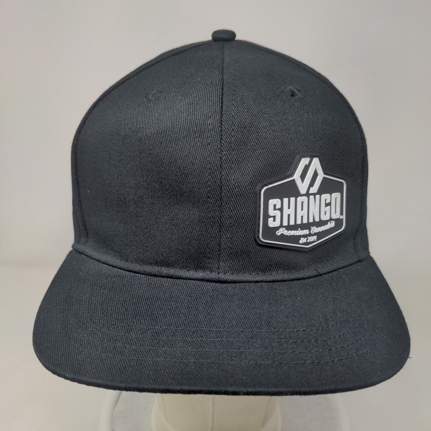 Shango Patch Snapback Hat Black One Size Adjustable 6 Panel Vent Holes