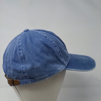 Fahrenheit Slideback Hat Blue OSFA Embroidered Leather Strap 6 Panel