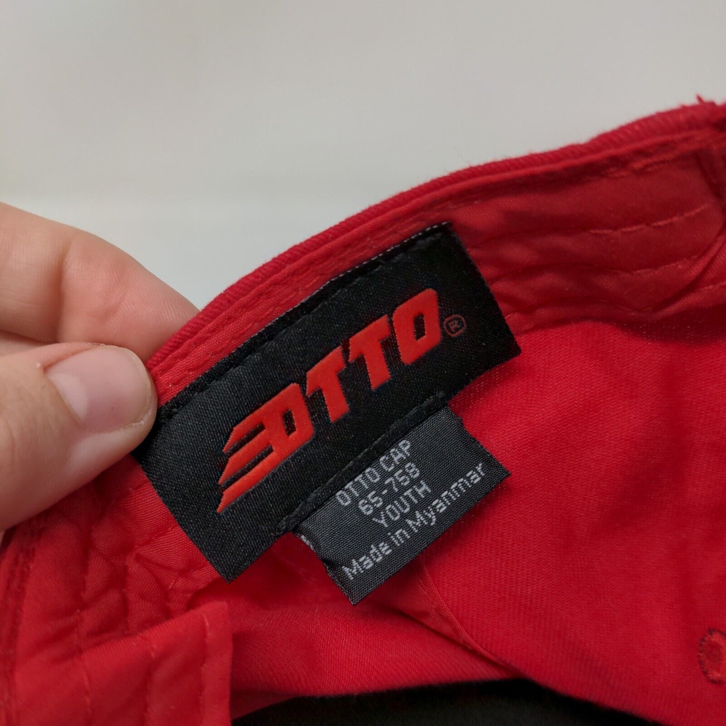 Letter W Youth Strapback Hat Red OS Adjustable Embroidered Vented Holes Otto