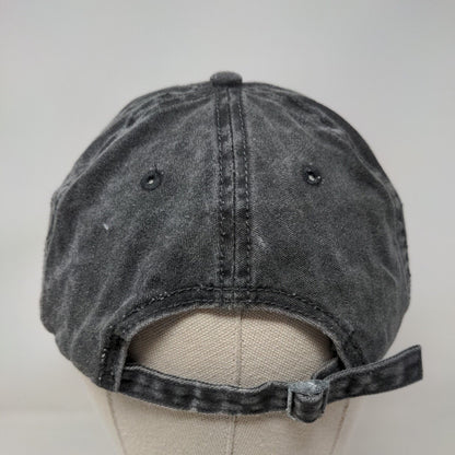 Unbranded Slideback Hat Black Soot OSFM Vent Holes 6 Panel Solid Blank