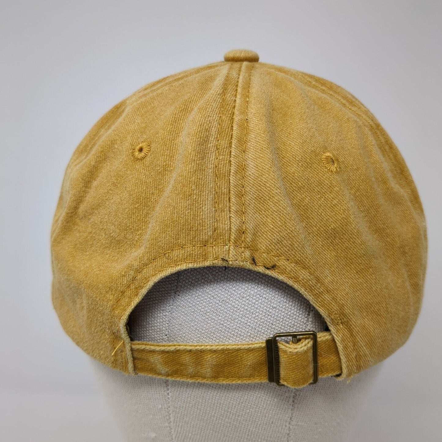 Lil Face Slideback Hat Yellow OS Adjustable Embroidered Vented Holes 6 Panel