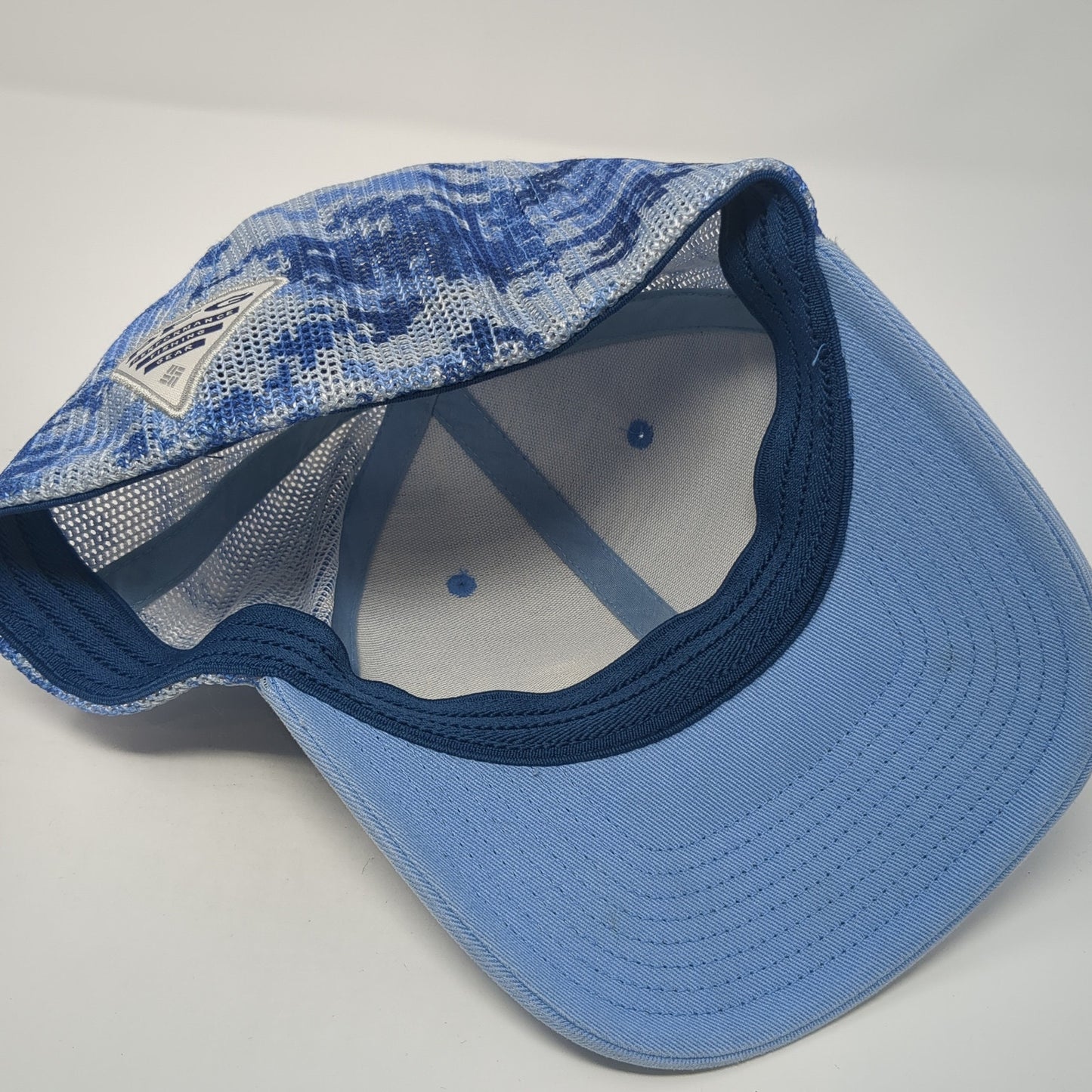 Columbia PFG Fitted Trucker Hat Blue Medium Lightweight Embroidered Mesh Back