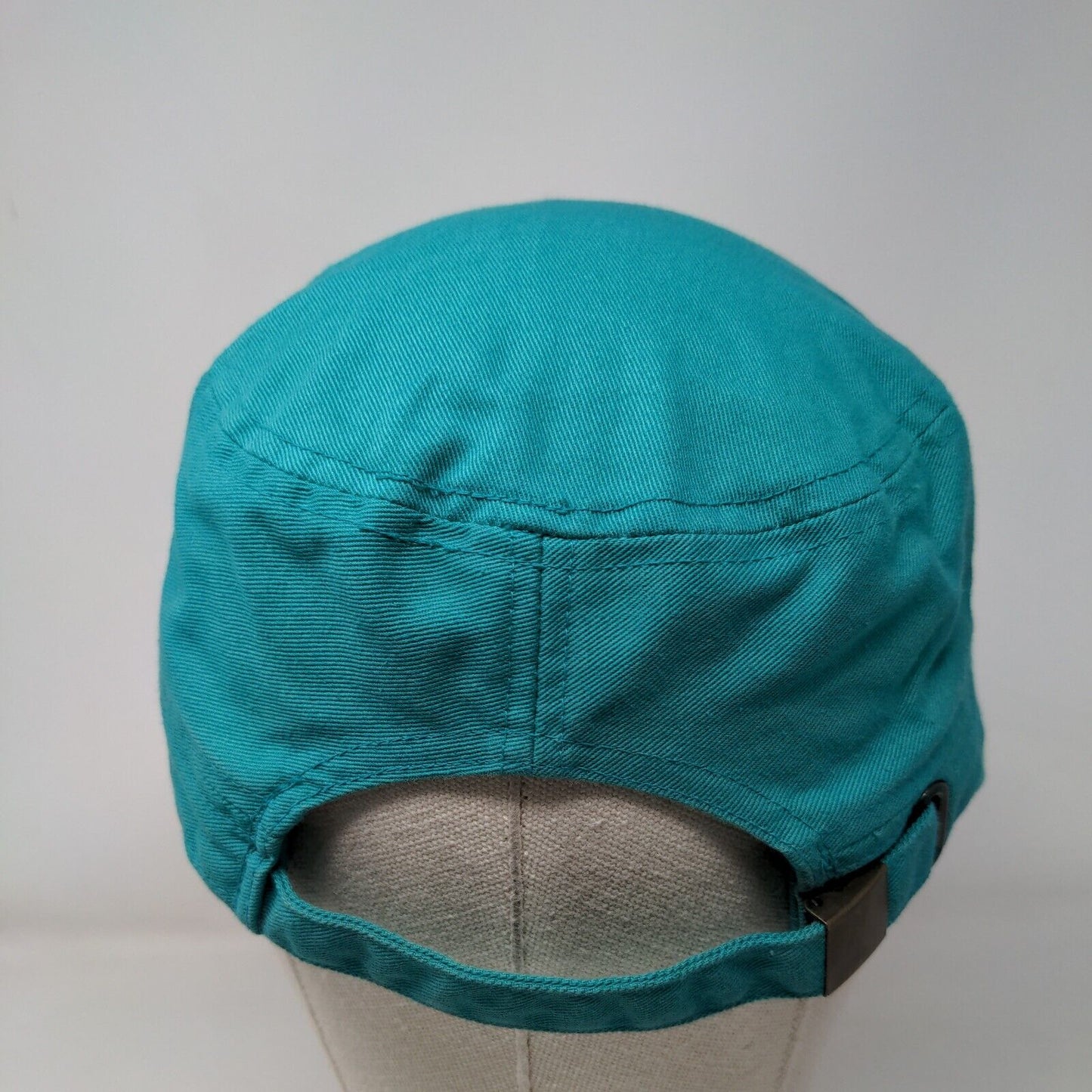 Cancer Awareness Pink Ribbon Cadet Army Cap Greenish-Blue One Size Distressed