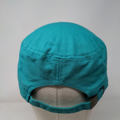 Cancer Awareness Pink Ribbon Cadet Army Cap Greenish-Blue One Size Distressed