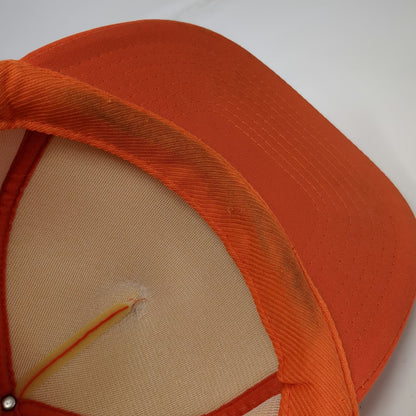 Mohr's 5 Panel Orange Hat Snapback Rope Detail Foam Front Structured Vintage