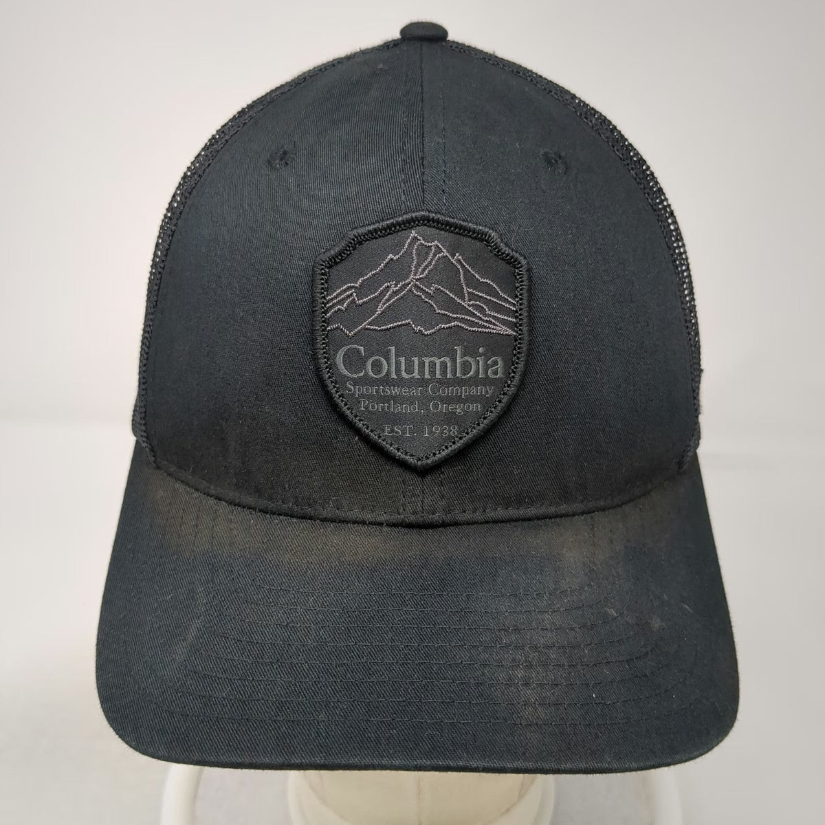 Columbia Trucker Hat Black One Size Mesh Back Patch Snapback Portland Oregon