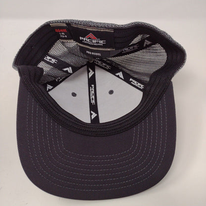 ESI Fitted Mesh Back Trucker Hat Gray L-XL Embroidered Colorblock
