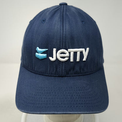 Jetty Baseball Cap Blue XL Fitted Flexfit Embroidered Logo Stretch Hat