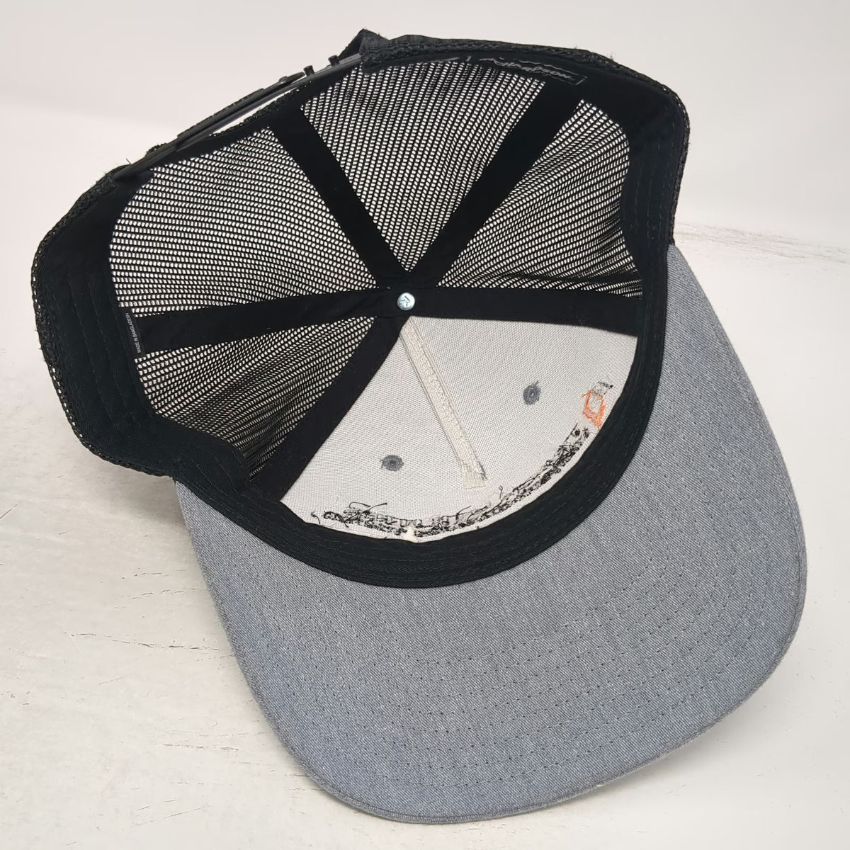 Richardson Trucker Hat Gray One Size Track Utilities Mesh Back Snapback Cap