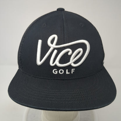 Vice Golf Snapback Hat Black One Size Adjustable Embroidered Breathable Mesh